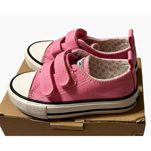 Weestep Pink Sneakers Girls Size 7 Converse Style Slip On Velcro Closure New in - Picture 3 of 8
